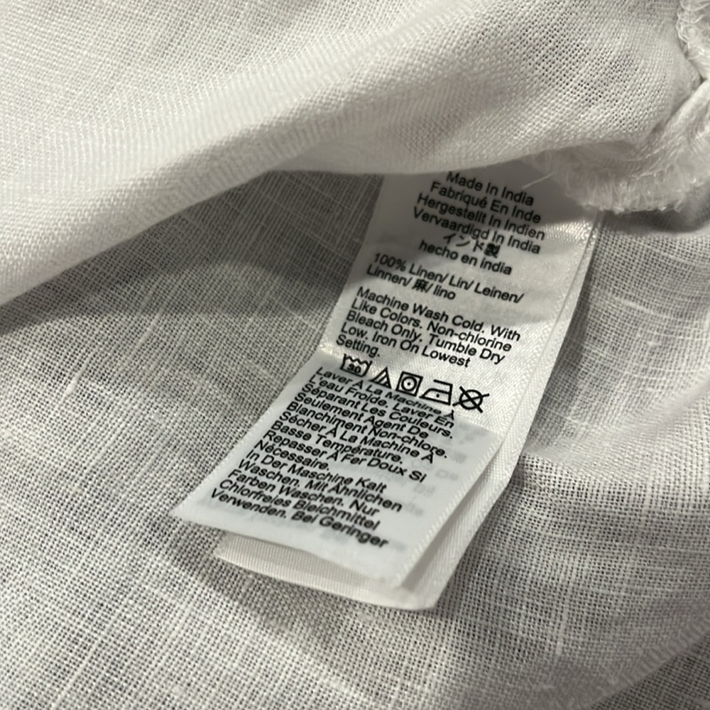J. Crew ivory Relaxed linen Blouse b-neck with Short Sleeves - small - Picture 6 of 10
